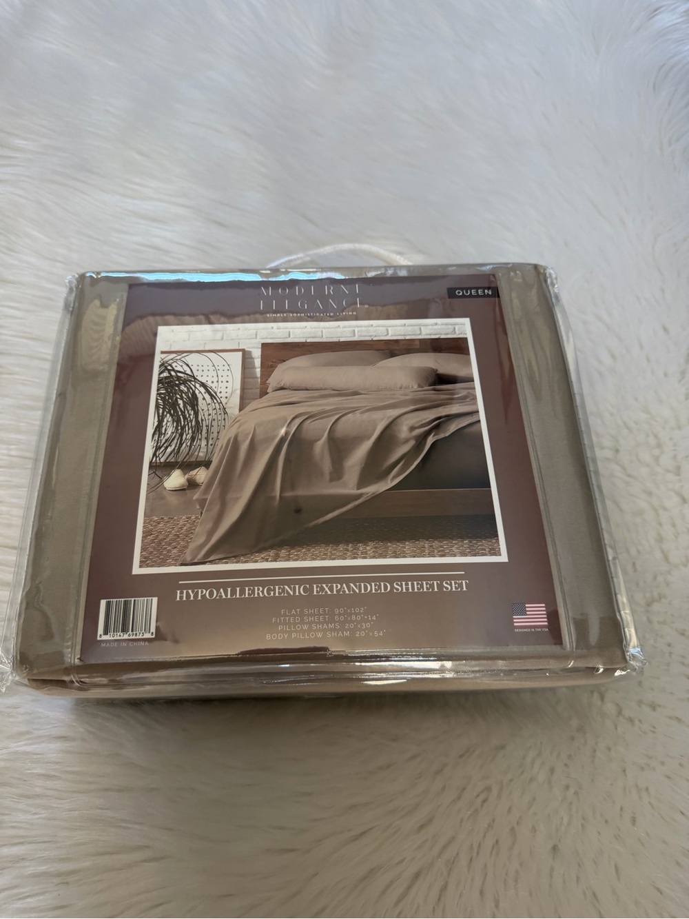 Hypoallergenic Expanded Sheet Set - Queen, Taupe